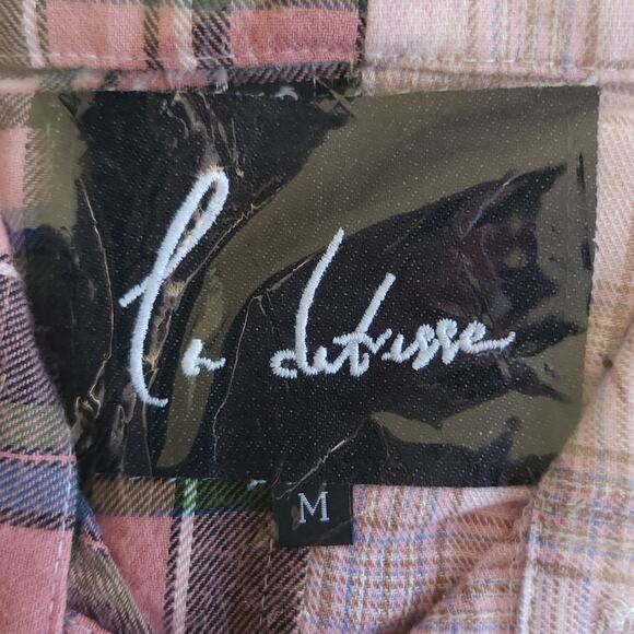 LA DETRESSE Scorpio Flannel plaid colorblock button down up shirt Size M NEW - Picture 6 of 9
